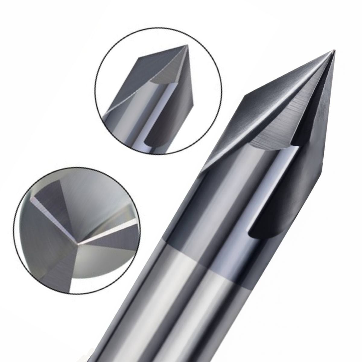 Fresa De Chanfro 4.0mm X 45° Ponta V 90° Em Metal Duro