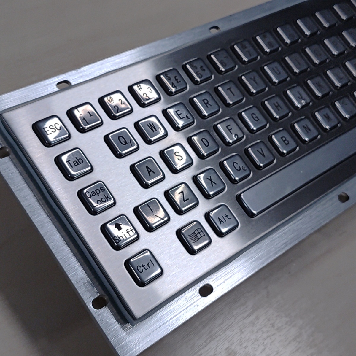 Teclado Industrial Metálico Em Aço Inox 304 Ip65 Touchpad Cinza Português Brasil