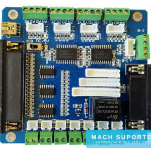 Interface Placa Controladora CNC HY-JK02-M5 via porta paralela DB25 25 Pinos – 5 Eixos para Mach3