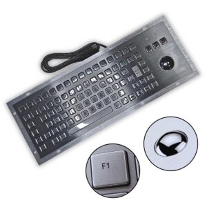 Teclado Industrial Aço Inox 304 Com F1 F12 Ip65 Trackball