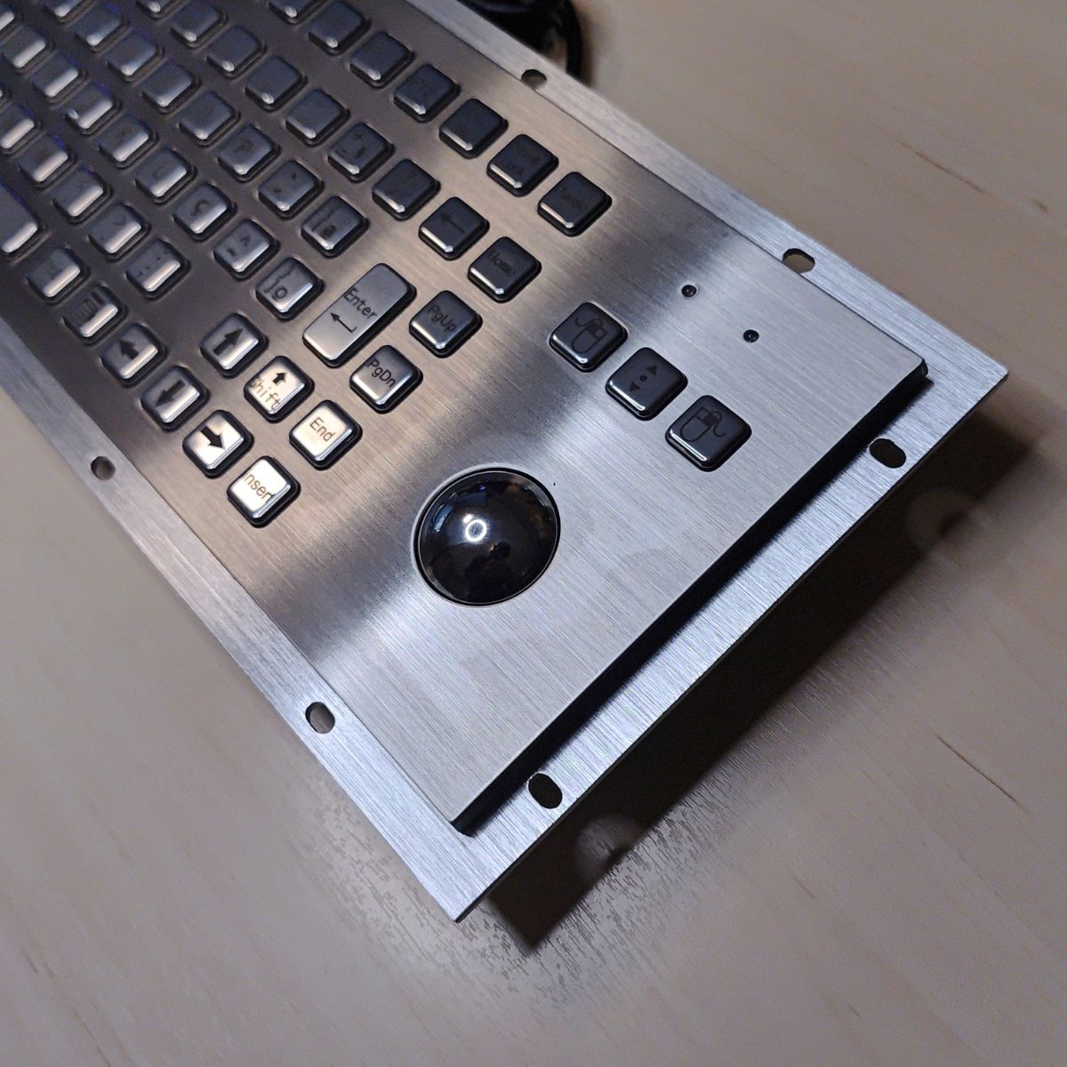 Teclado Industrial Aço Inox 304 Com F1 F12 Ip65 Trackball