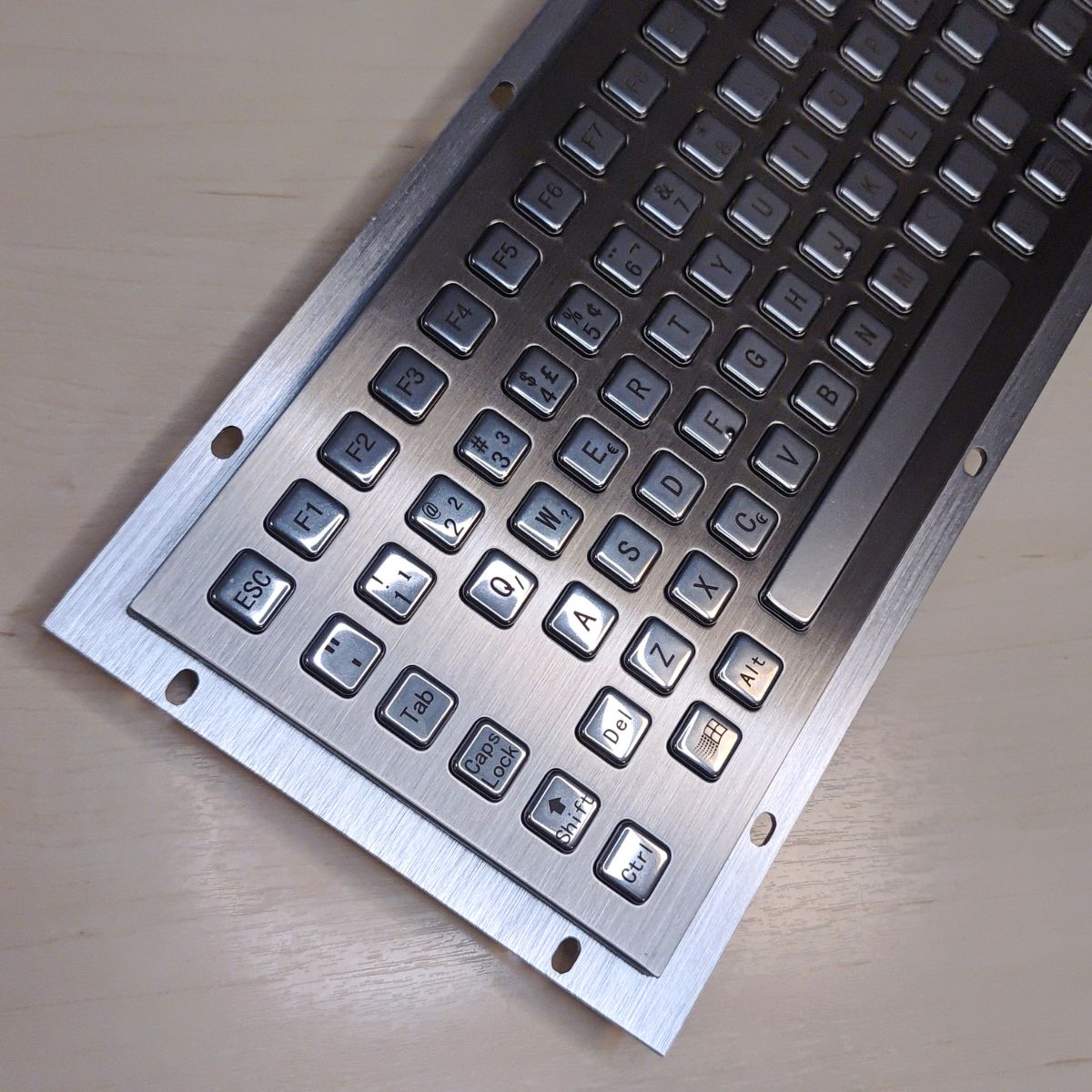 Teclado Industrial Aço Inox 304 Com F1 F12 Ip65 Trackball